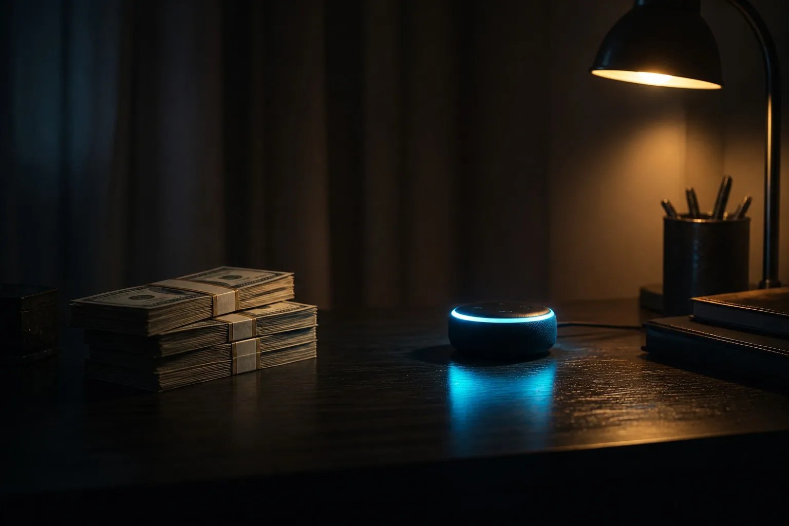Stack of bills beside a smart hub
